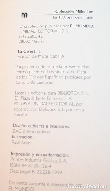 Libros de segunda mano: FERNANDO DE ROJAS - LA CELESTINA - MILLENIUM N&ordm; 12 - EL MUNDO 1999 - Foto 2