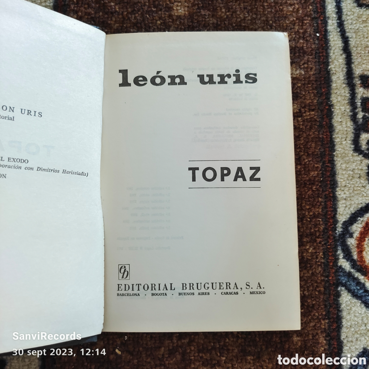 Libros de segunda mano: TOPAZ (LE&Oacute;N URIS) (EDITORIAL BRUGUERA) - Foto 2