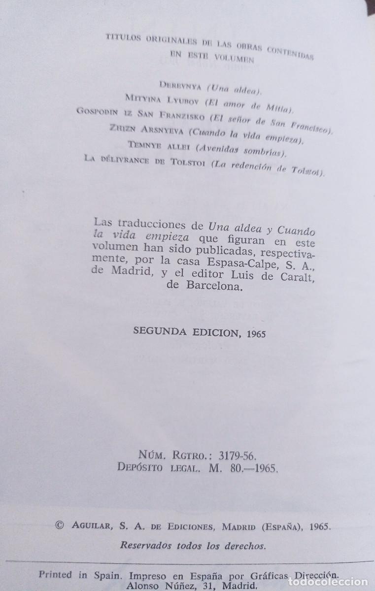 Libros de segunda mano: OBRAS ESCOGIDAS IVAN ALEIXEYEVICH BUNIN - Foto 3