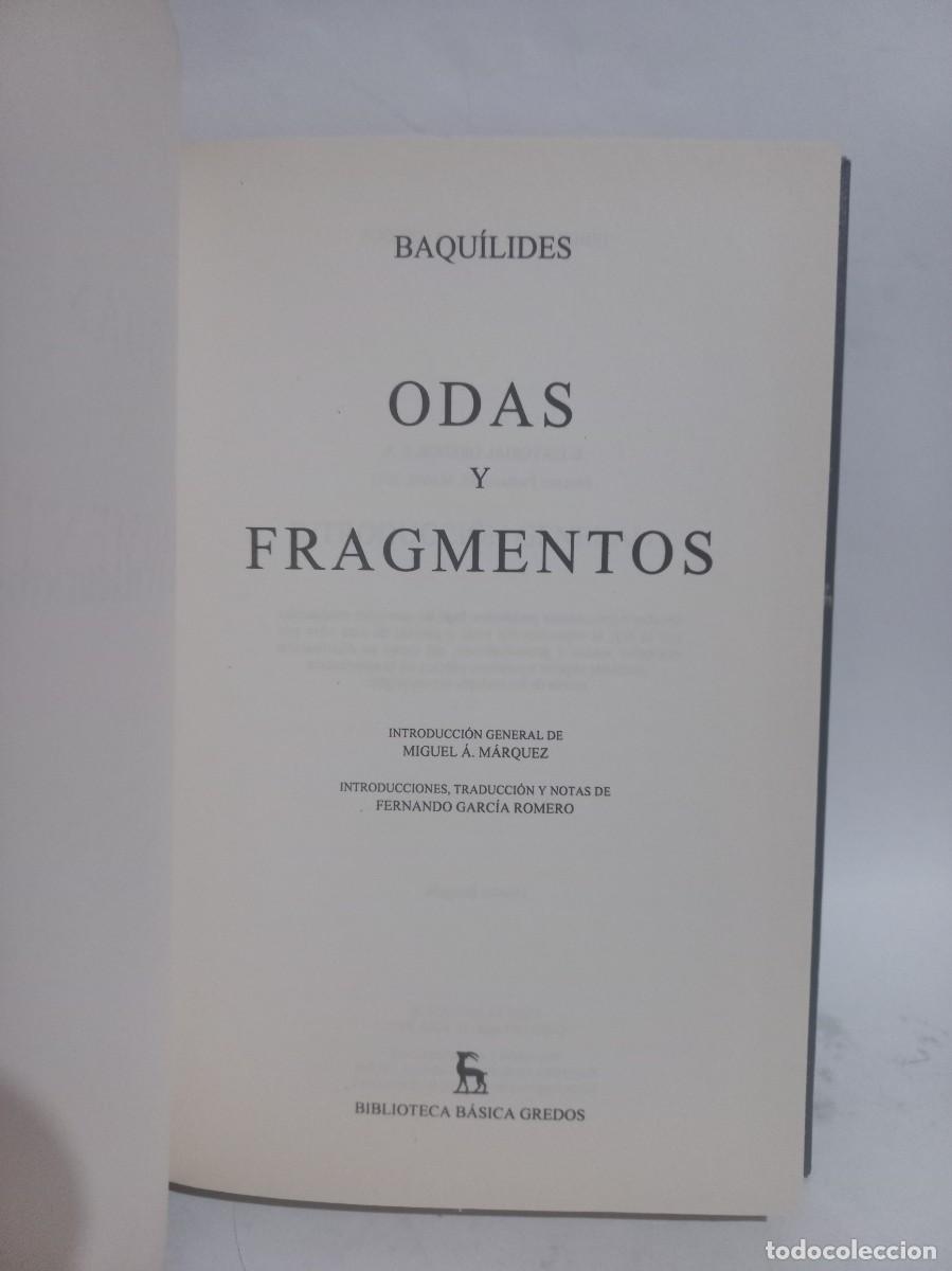Libros de segunda mano: Baqu&iacute;lides - Odas y Fragmentos - 2002 - Foto 2