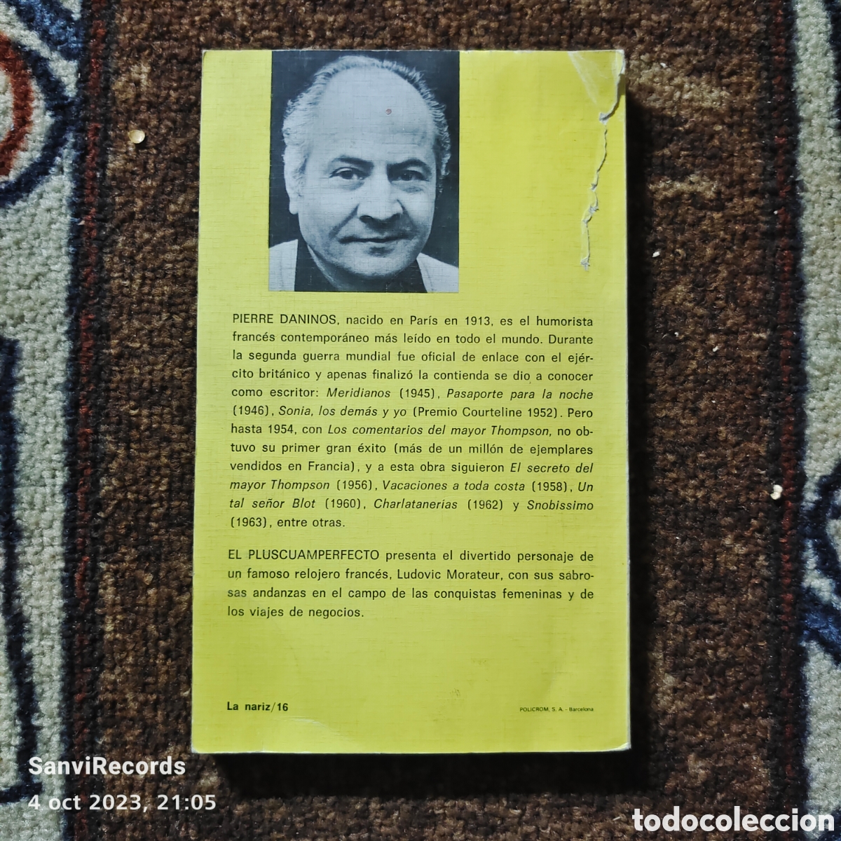 Libros de segunda mano: EL PLUSCUAMPERFECTO (PIERRE DANINOS) (BIBLIOTECA UNIVERSAL PLANETA) - Foto 2