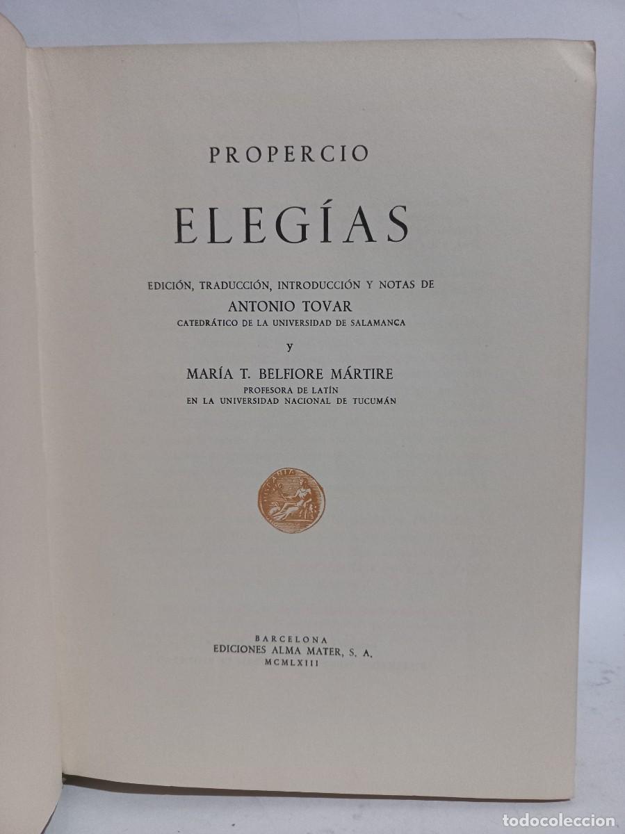 Libros de segunda mano: Propercio - Eleg&iacute;as - 1963 - Foto 2
