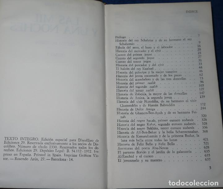Libros de segunda mano: Las mil y una noches - An&oacute;nimo - 2 tomos - Ediciones 29 (1972) - Foto 4