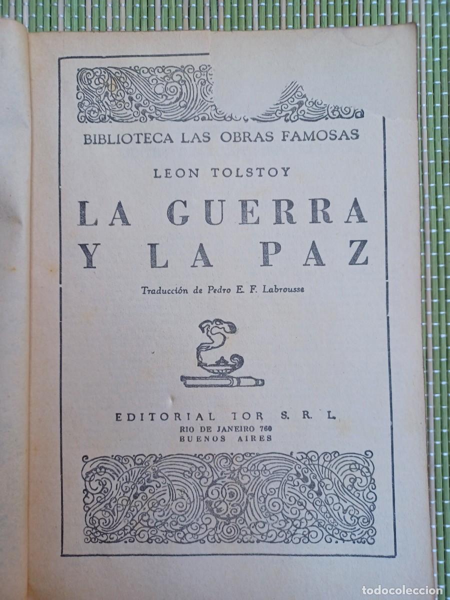 Libros de segunda mano: Leon Tolstoi. La guerra y la paz. Editorial TOR - Foto 2