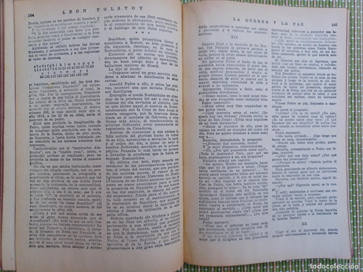 Libros de segunda mano: Leon Tolstoi. La guerra y la paz. Editorial TOR - Foto 3