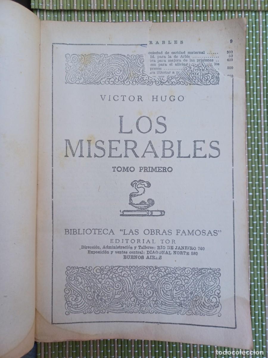 Libros de segunda mano: Victor Hugo. Los Miserables (2 tomos). Editorial TOR - Foto 2