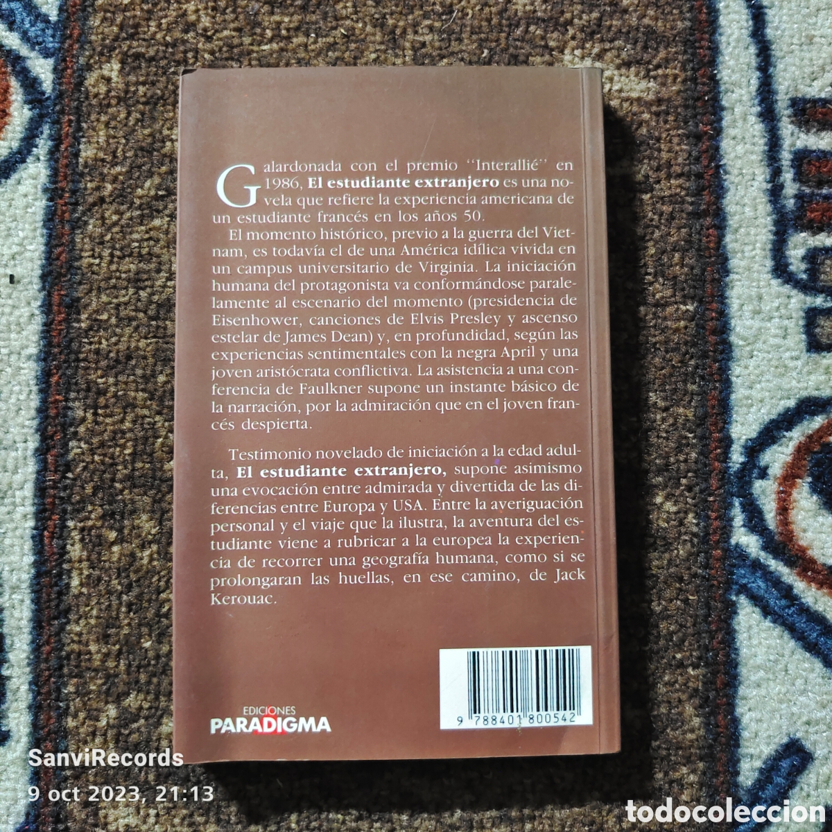 Libros de segunda mano: EL ESTUDIANTE EXTRANJERO (PHILIPPE LABRO) (EDICIONES PARADIGMA) - Foto 2