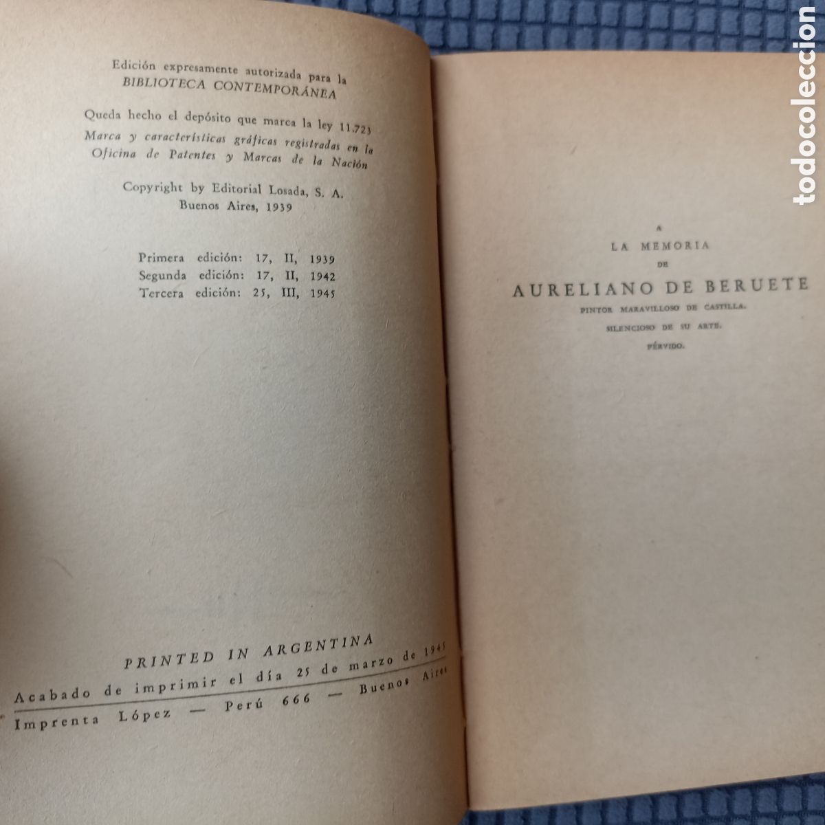 Libros de segunda mano: Castilla. Azor&iacute;n. Editorial Losada, 3&deg;Ed. 1945. - Foto 3