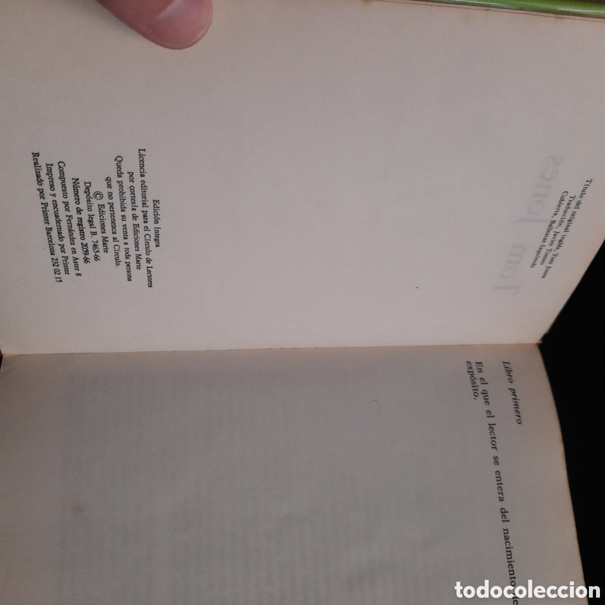 Libros de segunda mano: Tom Jones. Henry Fielding. 1966. C&iacute;rculo de Lectores. - Foto 3