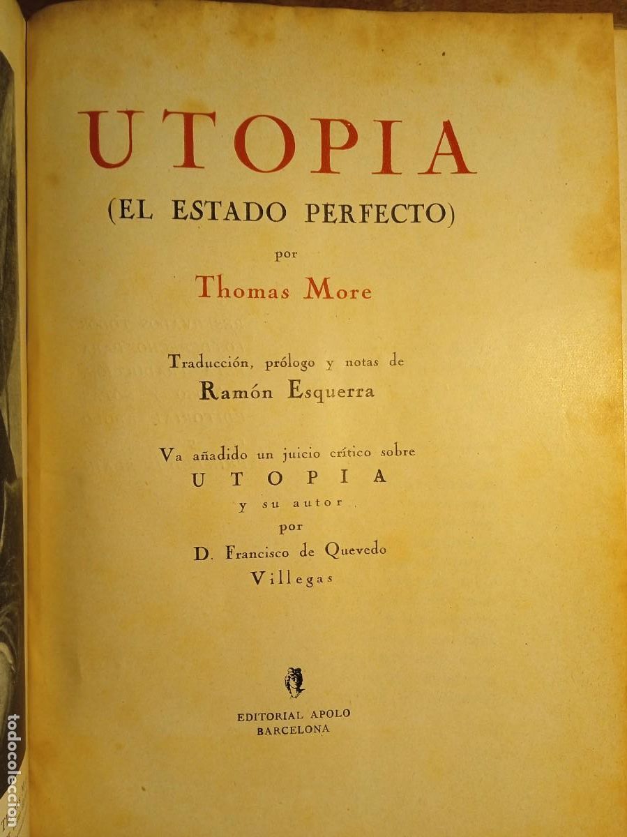 Libros de segunda mano: Utop&iacute;a Thomas More 1937 - Foto 4