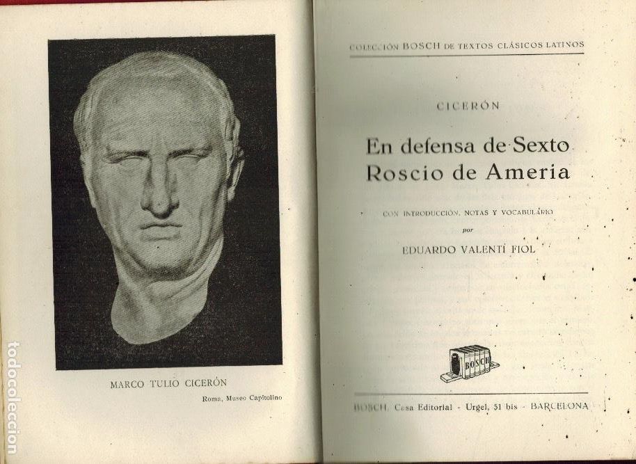 Libros de segunda mano: EN DEFENSA DE SEXTO ROSCIO DE AMERIA - Foto 1