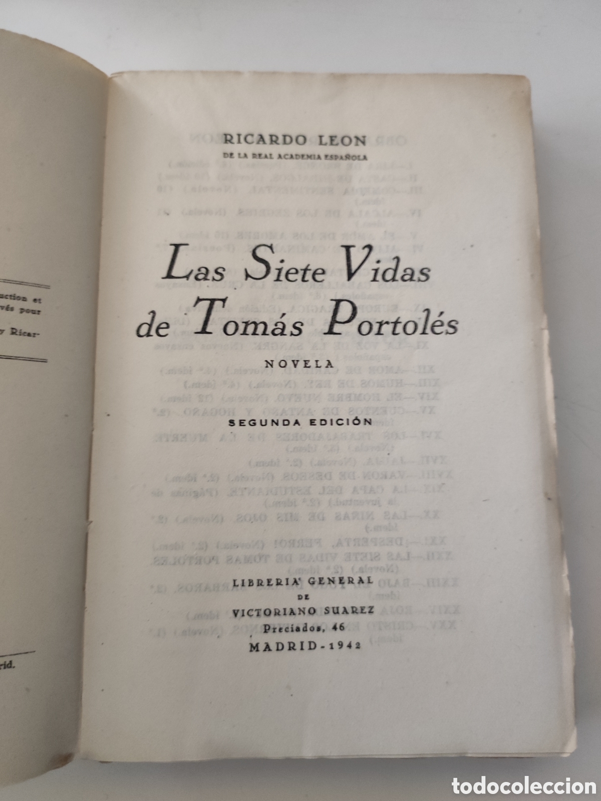 Libros de segunda mano: Las siete vidas de Tomas Portales .- Ricardo Leon - Foto 3