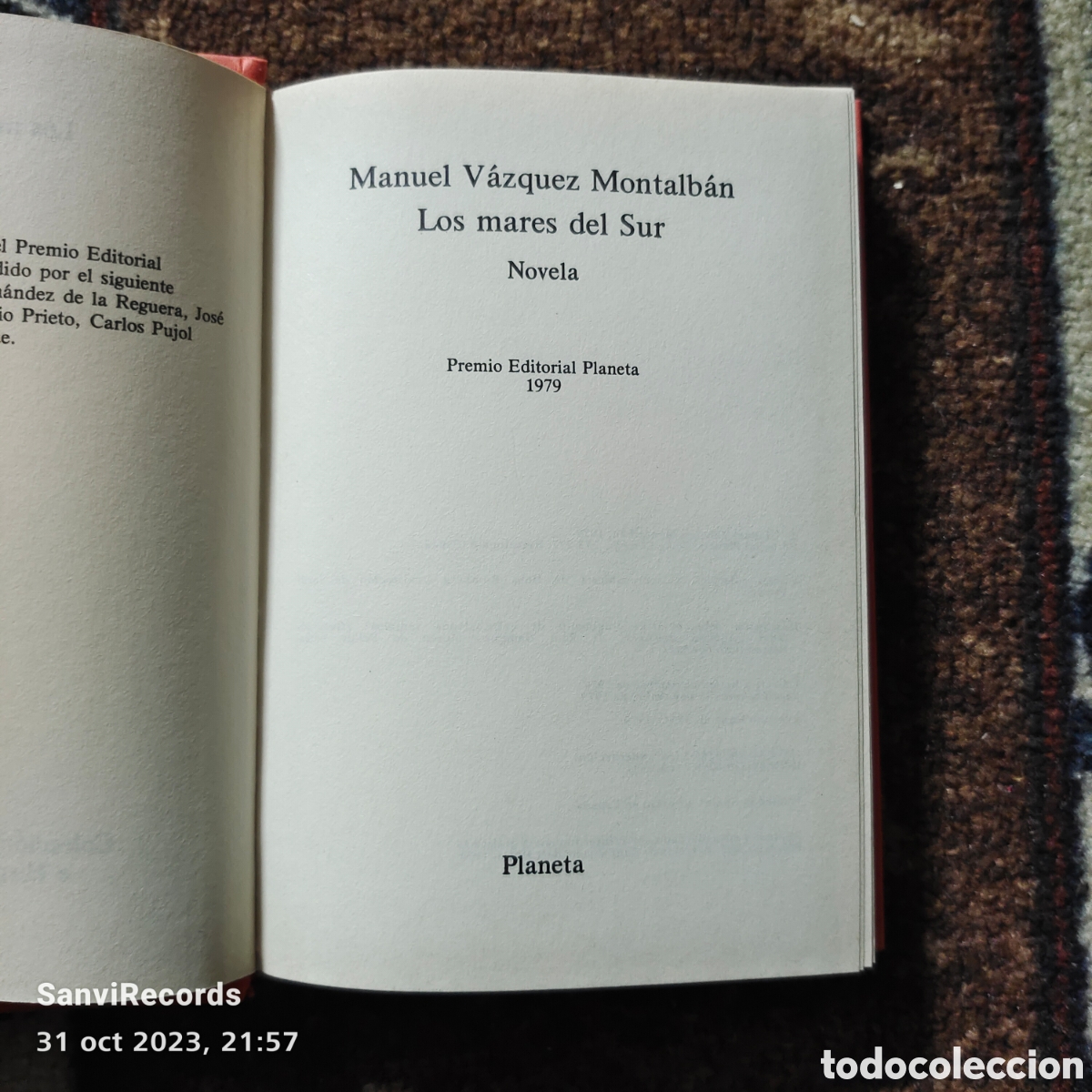 Libros de segunda mano: LOS MARES DEL SUR (MANUEL V&Aacute;ZQUEZ MONTALB&Aacute;N) (PLANETA) - Foto 2