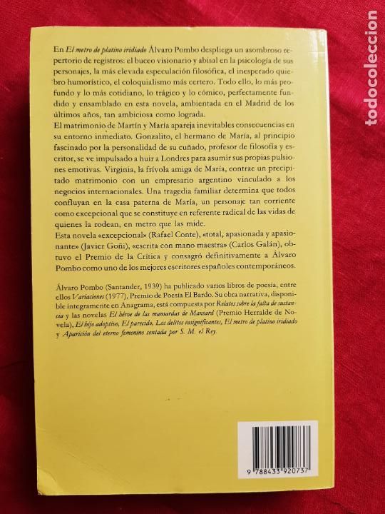 Libros de segunda mano: El metro de platino iridiado - Pombo, &Aacute;lvaro - Foto 2