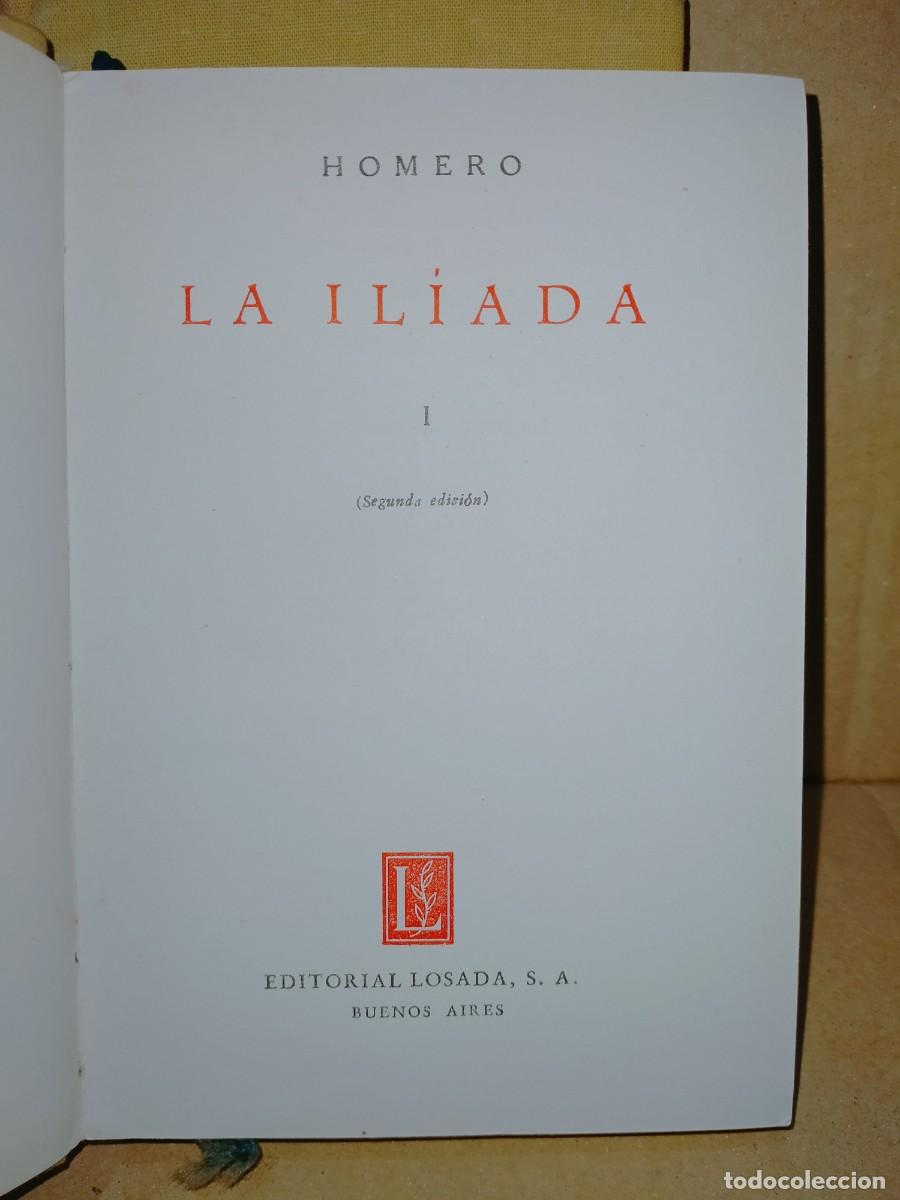 Libros de segunda mano: HOMERO. LA IL&Iacute;ADA (2 TOMOS) .LOSADA - Foto 2