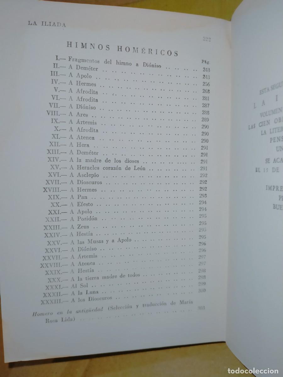 Libros de segunda mano: HOMERO. LA IL&Iacute;ADA (2 TOMOS) .LOSADA - Foto 9
