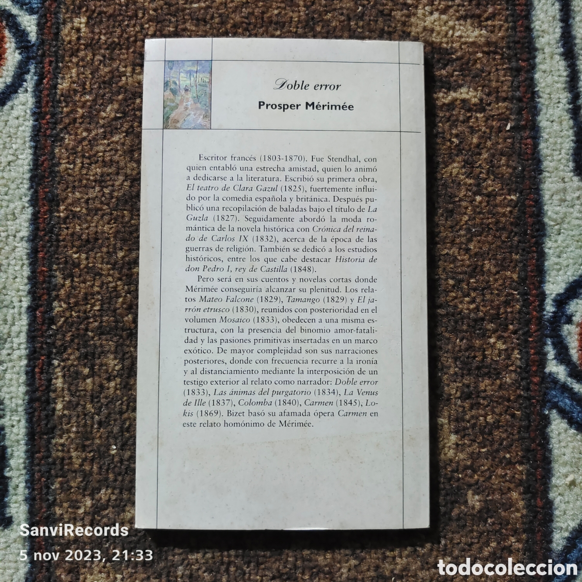Libros de segunda mano: DOBLE ERROR (PROSPER MERIEE) (GRANDES AUTORES) - Foto 2