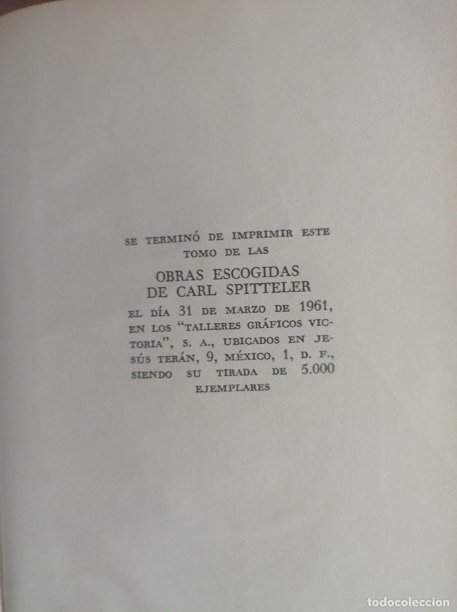 Libros de segunda mano: Obras Escogidas de Carl Spitteler - Foto 3