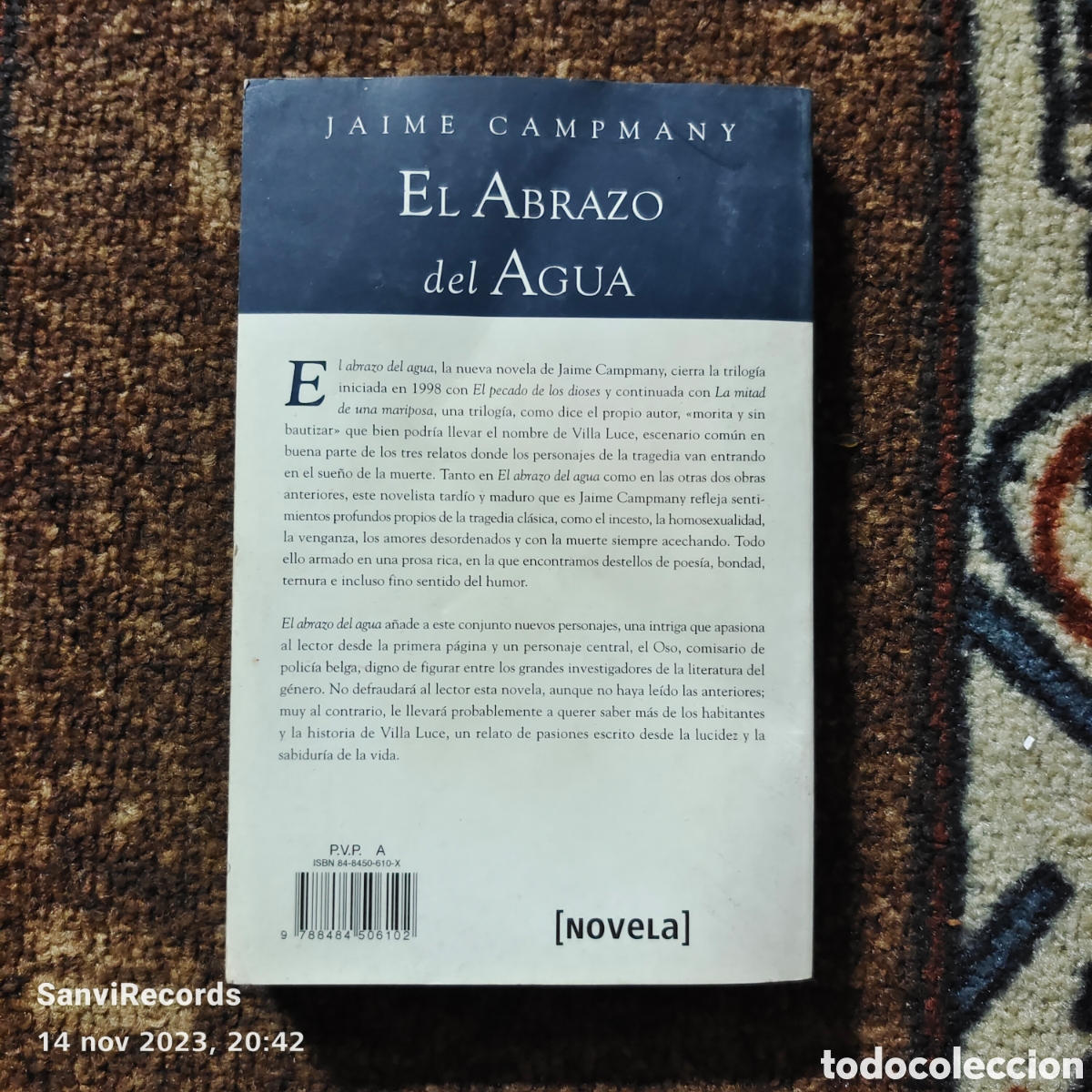 Libros de segunda mano: EL ABRAZO DEL AGUA (JAIME CAMPMANY) (DEBOLSILLO) - Foto 2