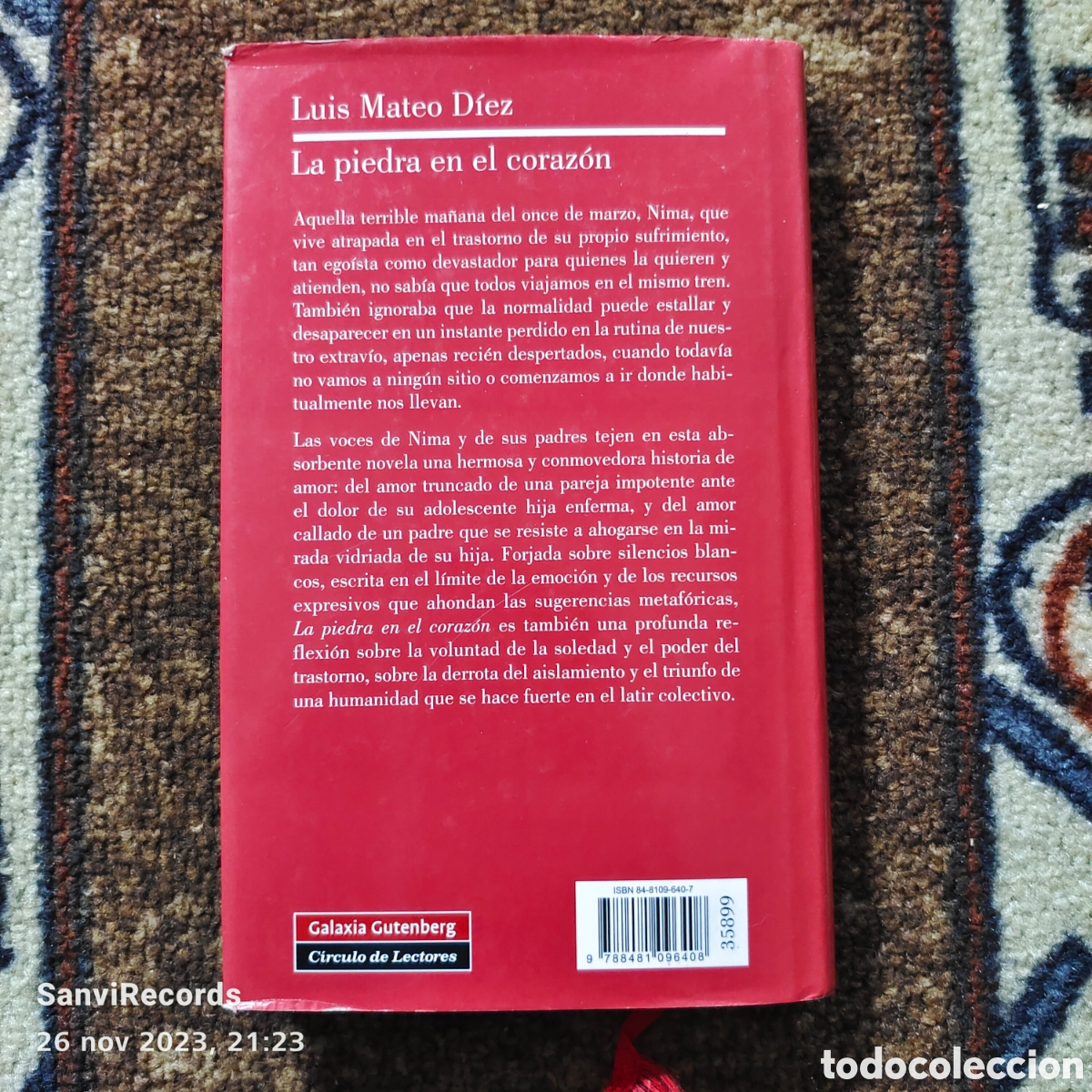 Libros de segunda mano: LA PIEDRA EN EL CORAZ&Oacute;N (LUIS MATEO D&Iacute;EZ) (C&Iacute;RCULO DE LECTORES) - Foto 2