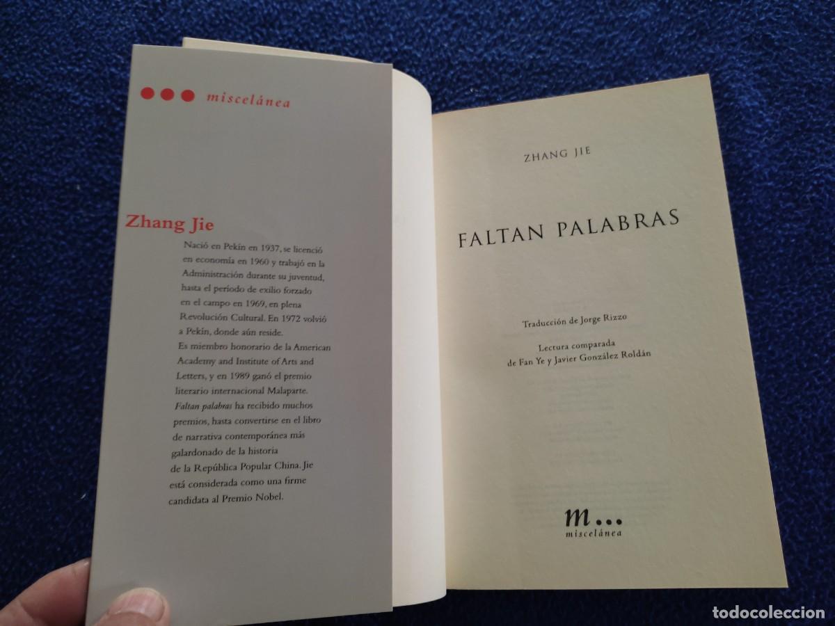 Libros de segunda mano: Faltan Palabras Zhang Jie Ed. Roca 2009 - Foto 5