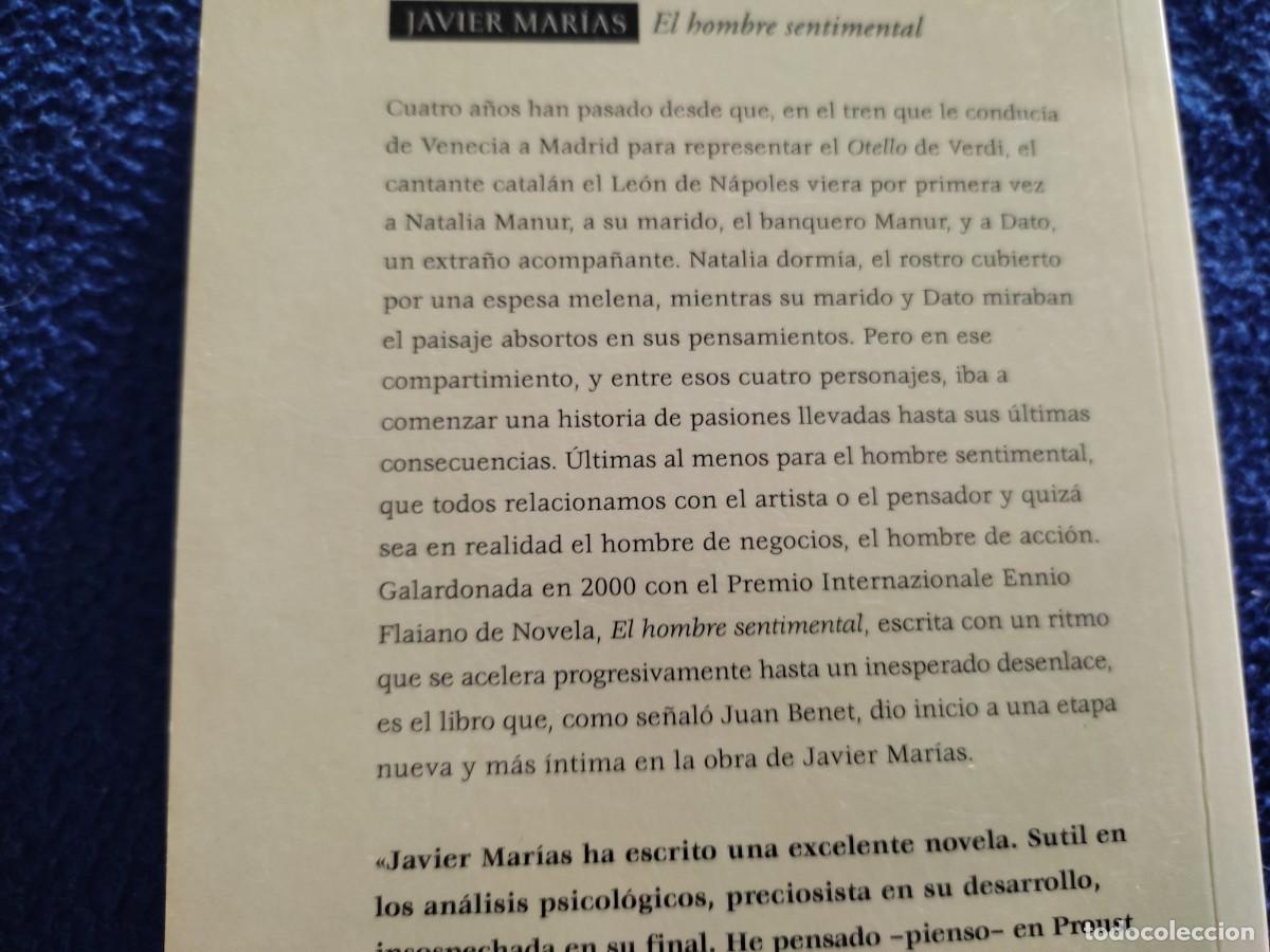 Libros de segunda mano: El Hombre Sentimental Javier Mar&iacute;as Ed Random House 2006 - Foto 4