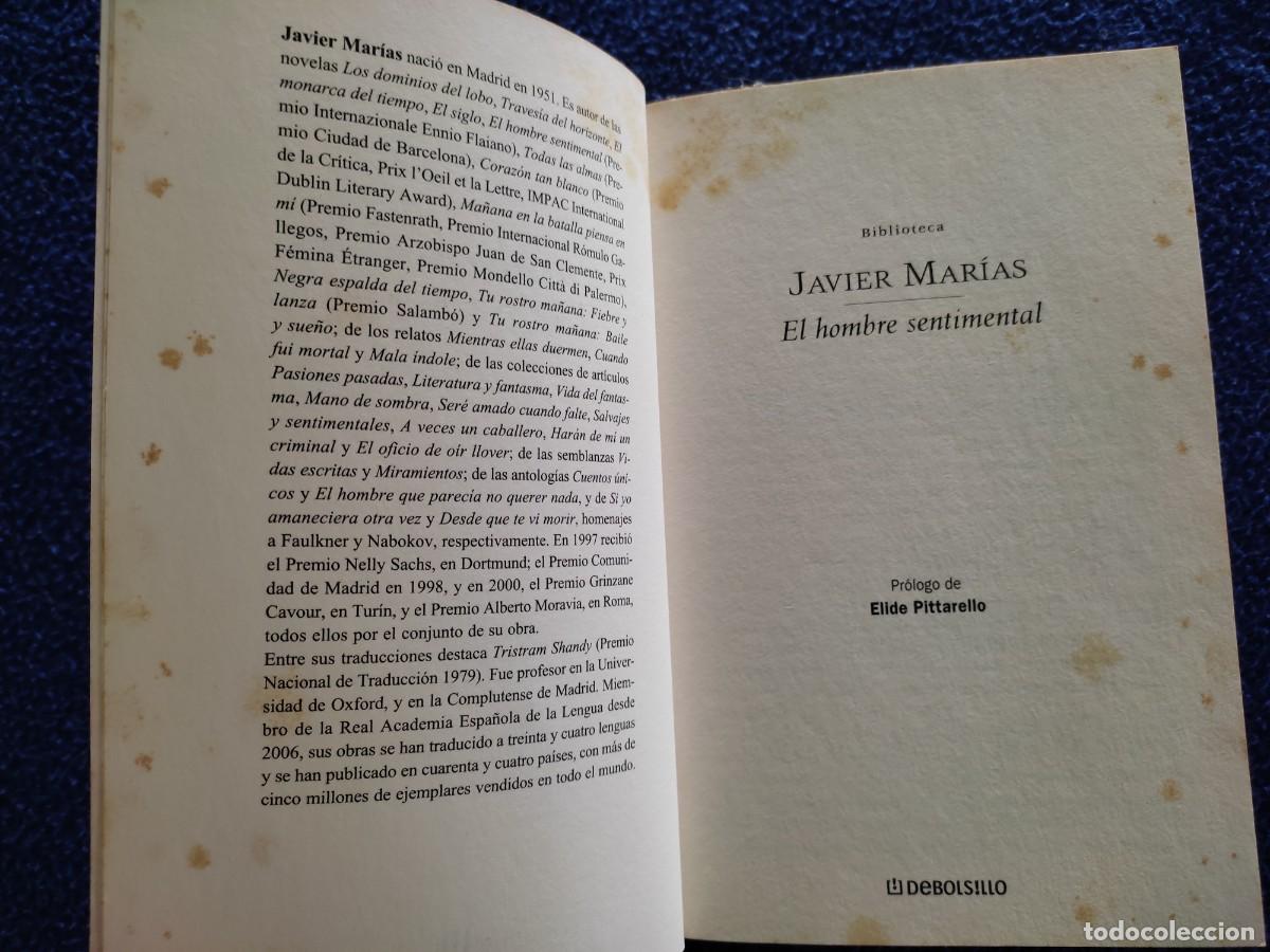 Libros de segunda mano: El Hombre Sentimental Javier Mar&iacute;as Ed Random House 2006 - Foto 6