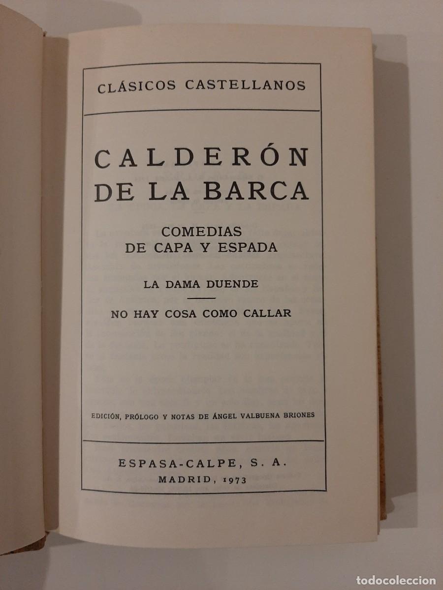 Libros de segunda mano: CALDERON DE LA BARCA. COMEDIAS DE CAPA Y ESPADA. ESPASA CALPE. 1973 - Foto 1