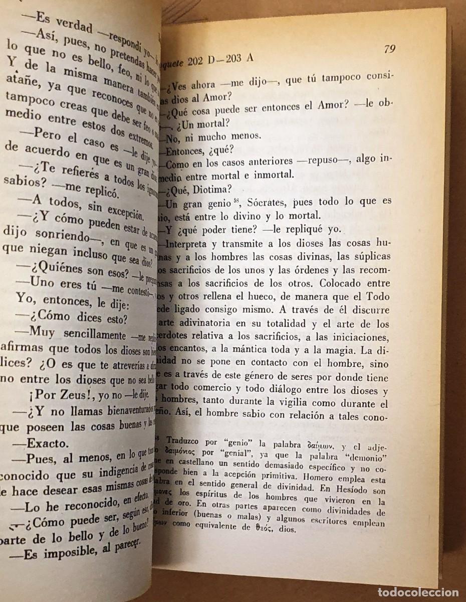 Libros de segunda mano: PLATON. EL BANQUETE, FEDON Y FEDRO. 1979. - Foto 3