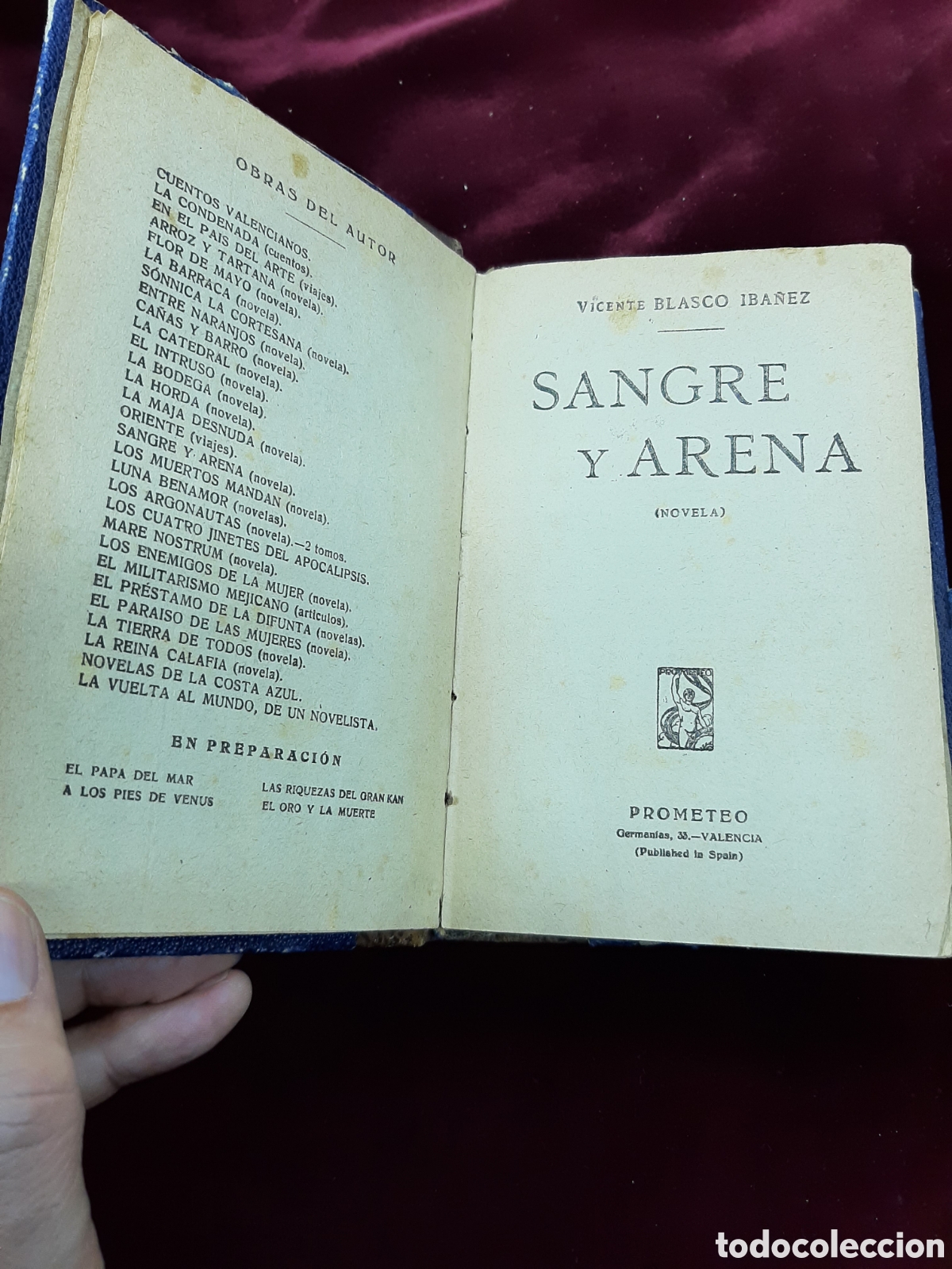 Libros de segunda mano: Sangre y Arena. Blasco Ib&aacute;&ntilde;ez. 1919 - Foto 4