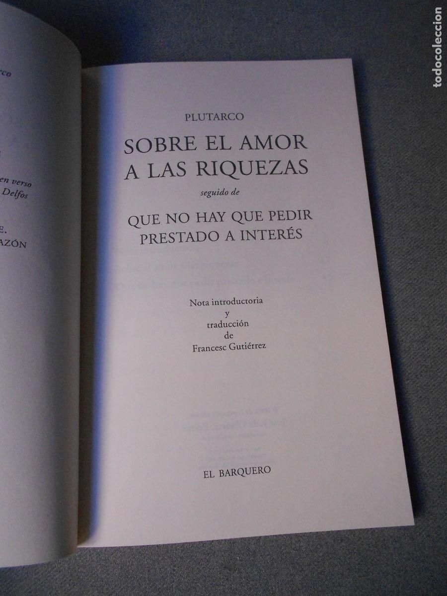 Libros de segunda mano: SOBRE EL AMOR A LAS RIQUEZAS - Foto 3