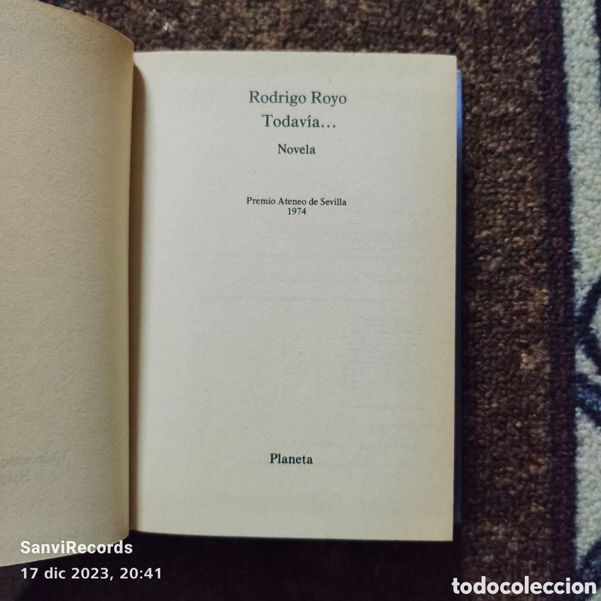 Libros de segunda mano: TODAV&Iacute;A... (RODRIGO ROYO) (PLANETA) - Foto 2