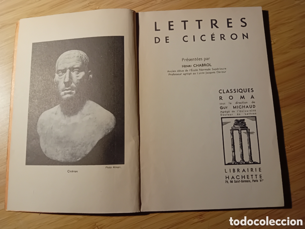 Libros de segunda mano: (latin/frances) Lettres de Cic&eacute;ron (Hachette 1966) - Foto 1