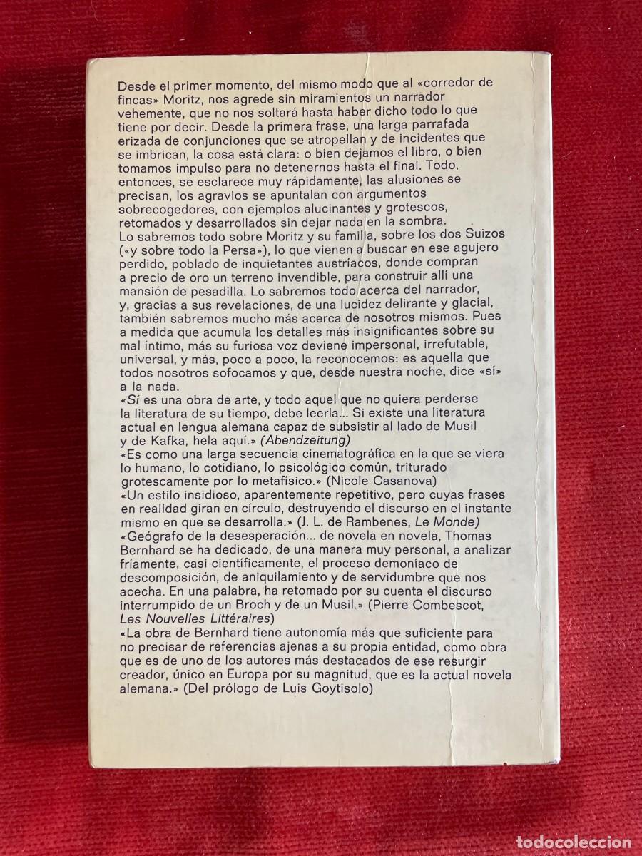 Libros de segunda mano: THOMAS BERNHARD. SI. ANAGRAMA, 1985 - Foto 2