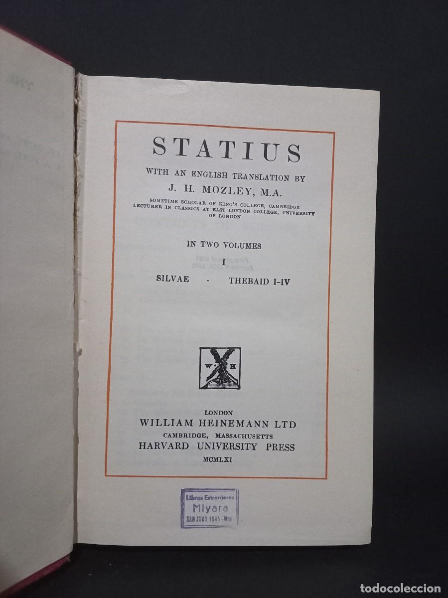 Gebrauchte B&uuml;cher: J. H. Mozley - Statius, Tomo I:Silvae Thebaid HV y Tomo II: Thebaid V-XII Aghilleid - 1961