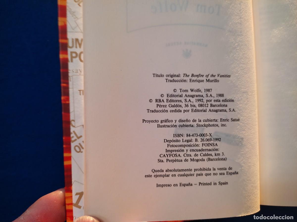 Libros de segunda mano: La Hoguera de las Vanidades Tom Wolfe RBA Editores 1992 - Foto 7