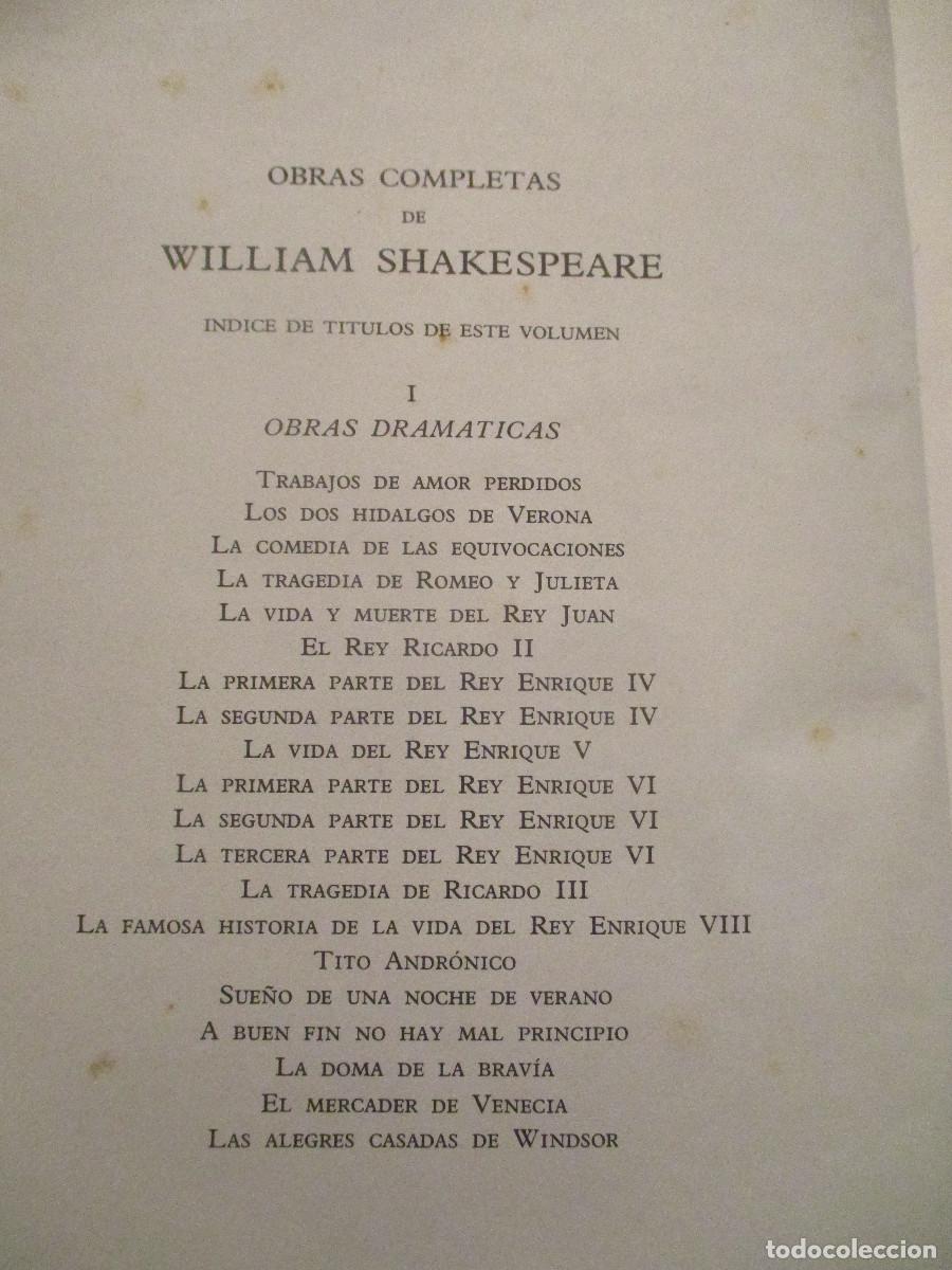 Libros de segunda mano: William shakespeare Obras completas Tomo I W24415 - Foto 4