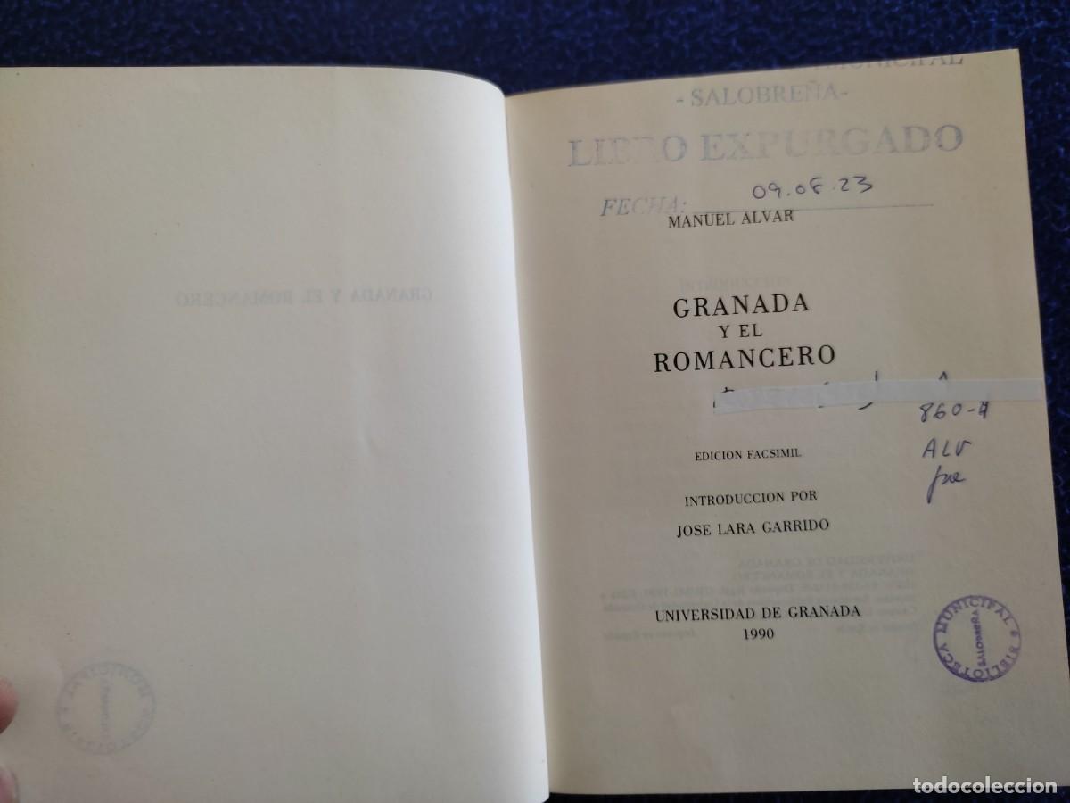 Libros de segunda mano: Granada y El Romancero Manuel Alvar Editado Universidad de Granada 1990 - Foto 4