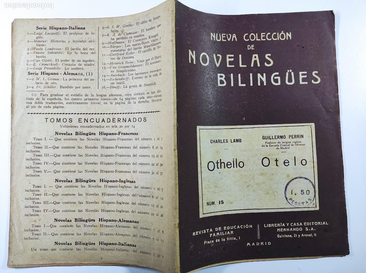 Libros de segunda mano: OTELO - CHARLES LAMB - NUEVA COLECCI&Oacute;N DE NOVELAS BILING&Uuml;ES - Foto 2