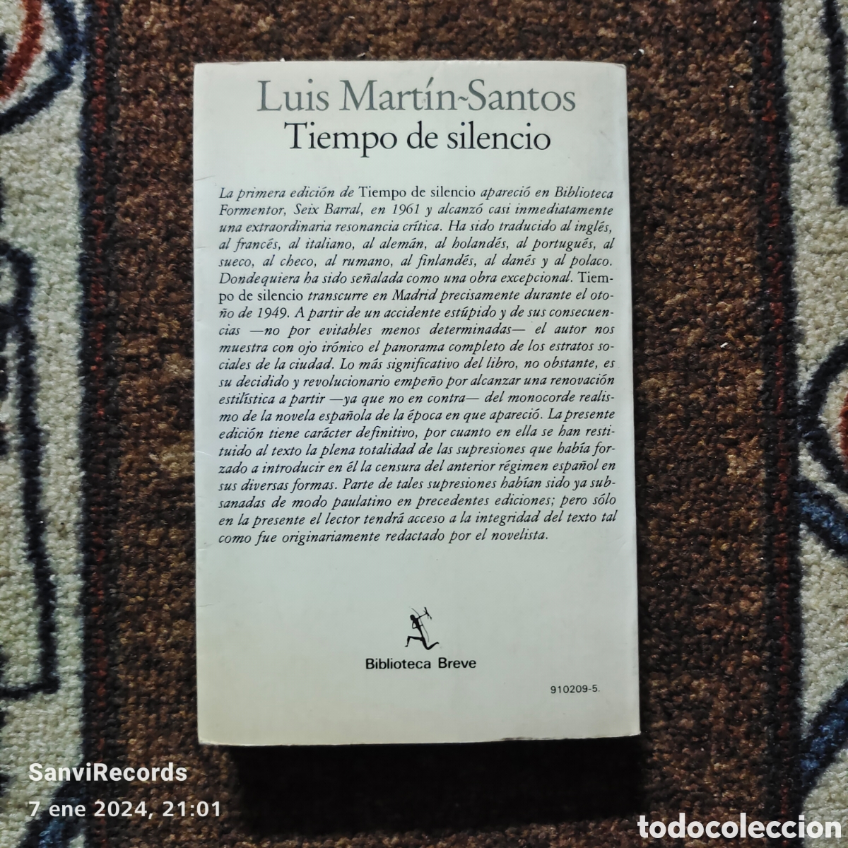 Libros de segunda mano: TIEMPO DE SILENCIO (LUIS MART&Iacute;N-SANTOS) (SEIX BARRAL) - Foto 2