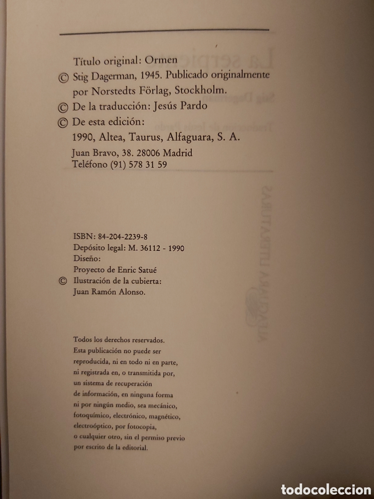 Libros de segunda mano: LA SERPIENTE $ S. DAGERMAN $ ALFAGUARA $ 1990 - Foto 3
