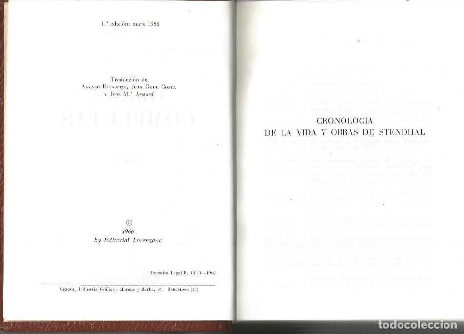 Libros de segunda mano: OBRAS COMPLETAS-TOMO I-STENDHAL (HENRI BEYLE) - Foto 2