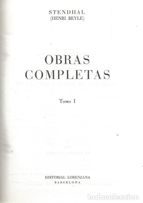 Libros de segunda mano: OBRAS COMPLETAS-TOMO I-STENDHAL (HENRI BEYLE) - Foto 3