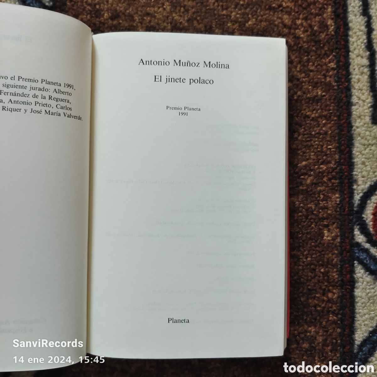 Libros de segunda mano: EL JINETE POLACO (ANTONIO MU&Ntilde;OZ MOLINA) (PLANETA) - Foto 2