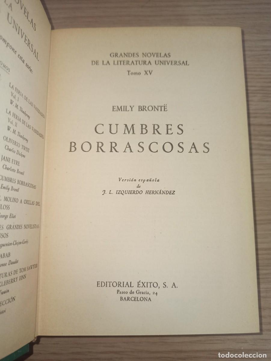 Libros de segunda mano: &rdquo;Cumbres borrascosas&rdquo; de Emily Bront&euml; (Ed. &Eacute;xito) a&ntilde;o 1961 - Foto 1