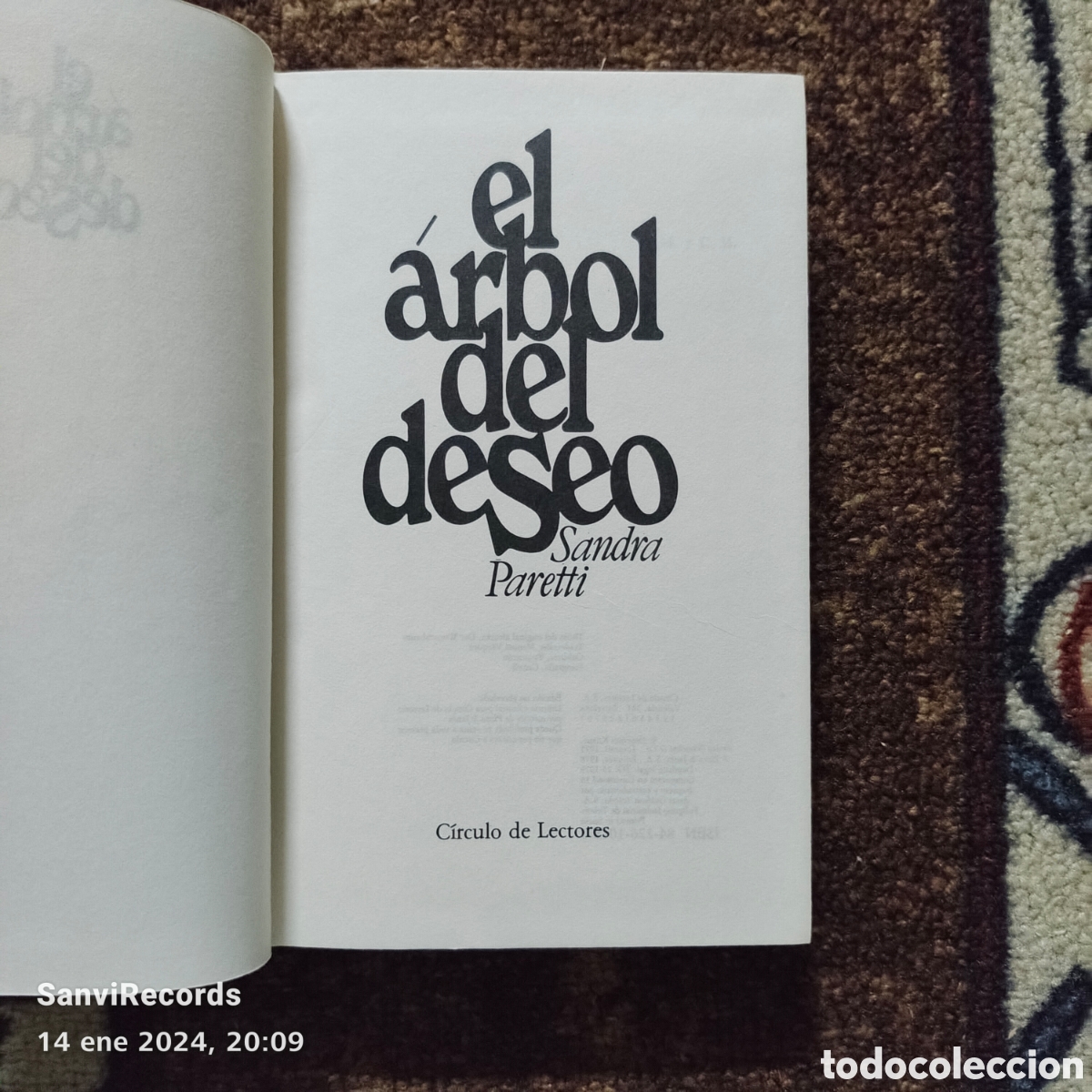 Libros de segunda mano: EL ARBOL DEL DESEO (SANDRA PARETTI) (C&Iacute;RCULO DE LECTORES) - Foto 2