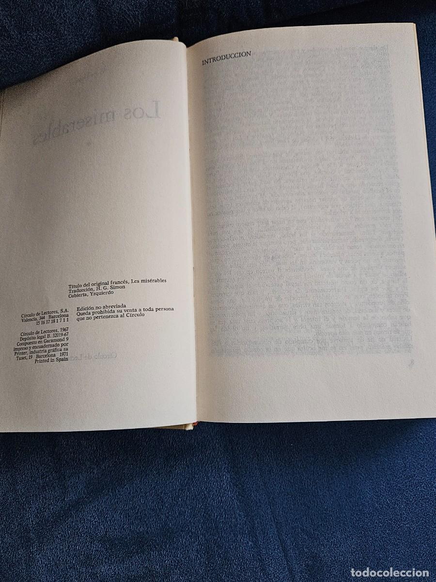 Libros de segunda mano: Libro Los Miserables De V&iacute;ctor Hugo Tomo I. Circulo De Lectores 1971. - Foto 7