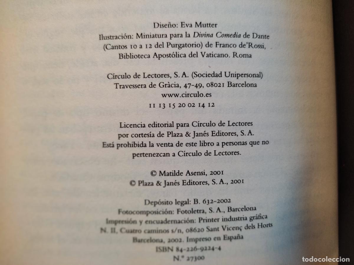 Libros de segunda mano: EL &Uacute;LTIMO CAT&Oacute;N Matilde Asensi C&iacute;rculo de Lectores 2001 - Foto 7