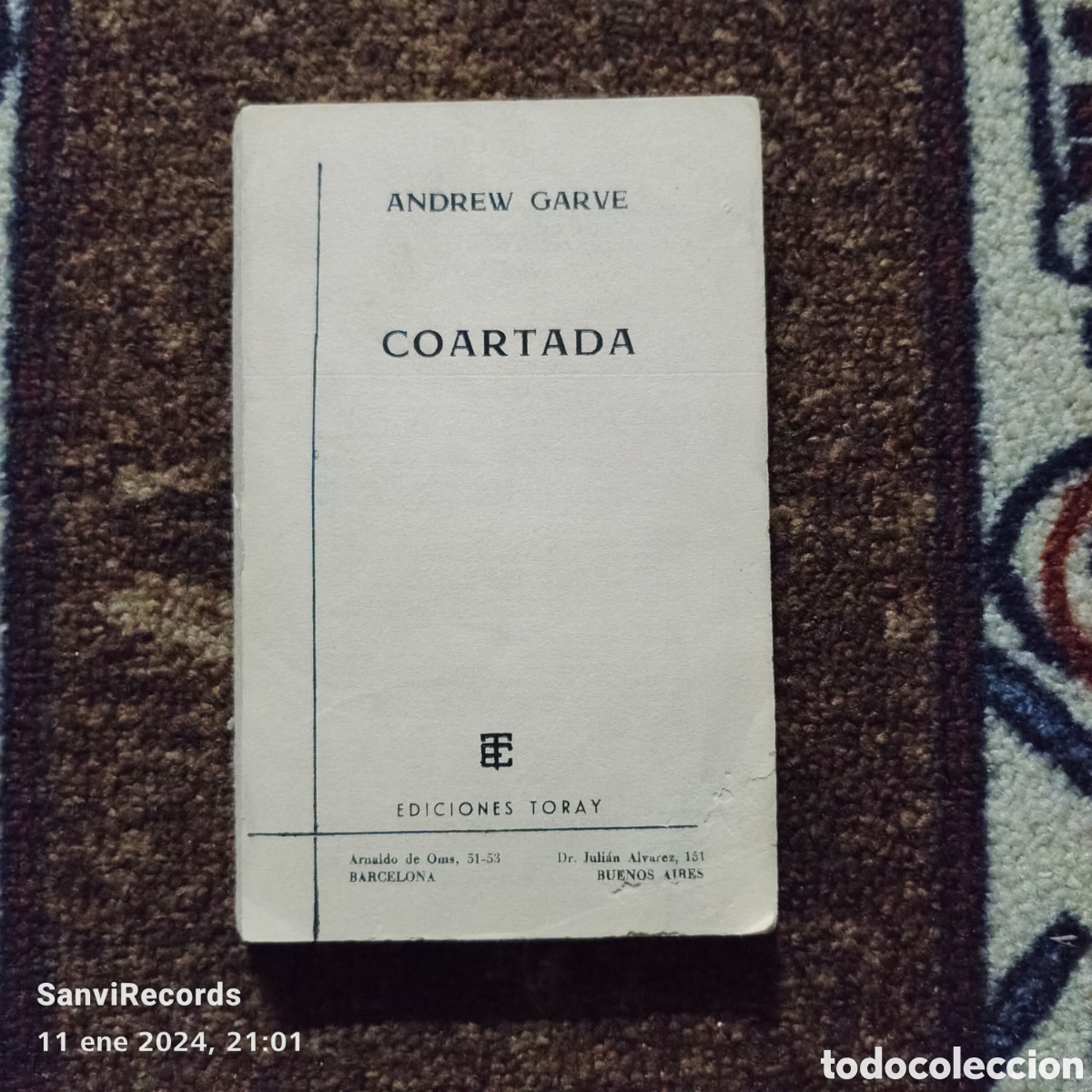 Libros de segunda mano: COARTADA (ANDREW GARVE) (TORAY) - Foto 1