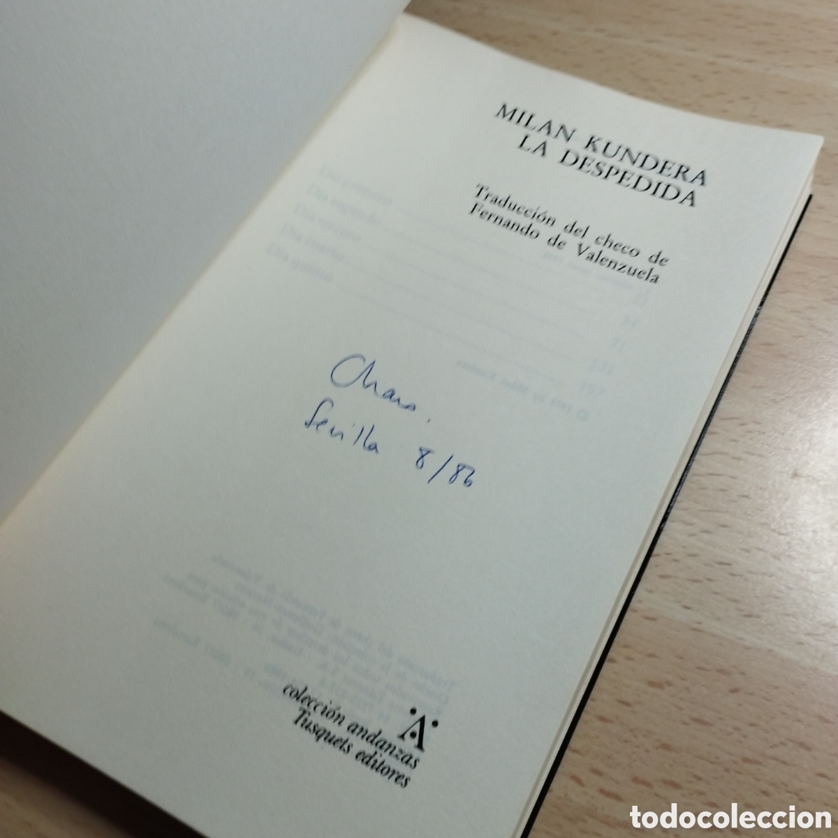 Libros de segunda mano: La despedida. Milan Kundera. 1986. Colecci&oacute;n andanzas. Tusquets. - Foto 5
